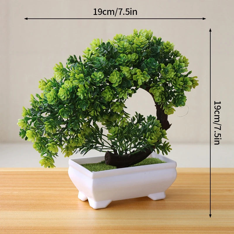 Artificial Plastic Plants Bonsai Small Tree Simulation Pot Table Potted Ornaments Flower Garden Arrangement Home Table Decor