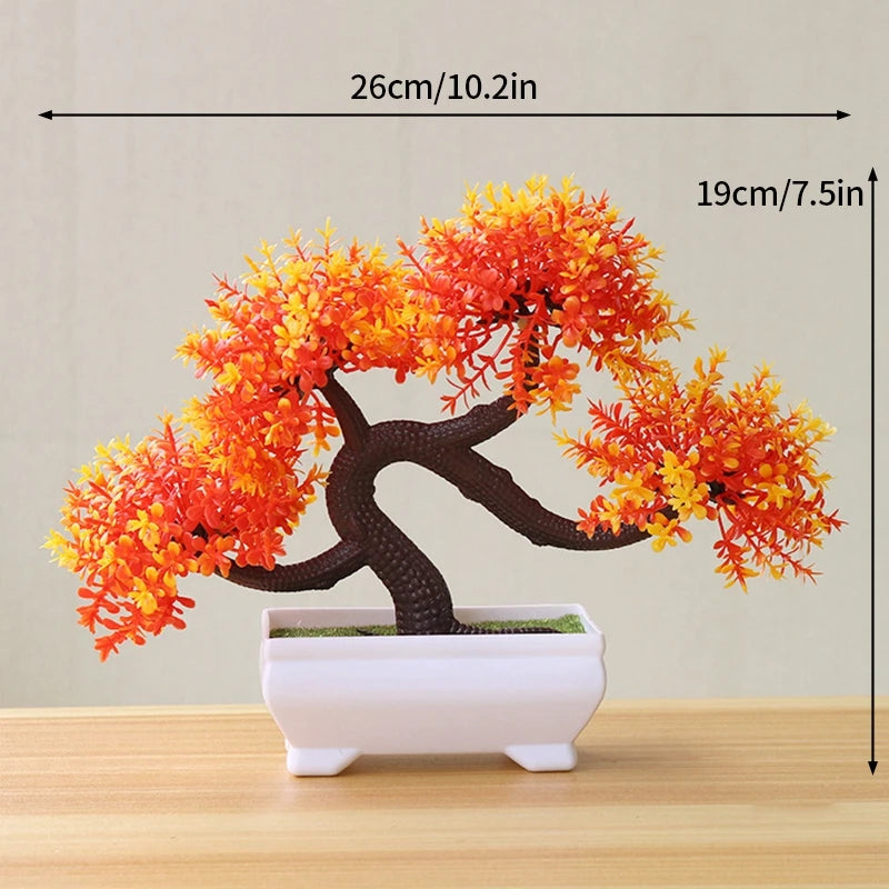 Artificial Plastic Plants Bonsai Small Tree Simulation Pot Table Potted Ornaments Flower Garden Arrangement Home Table Decor