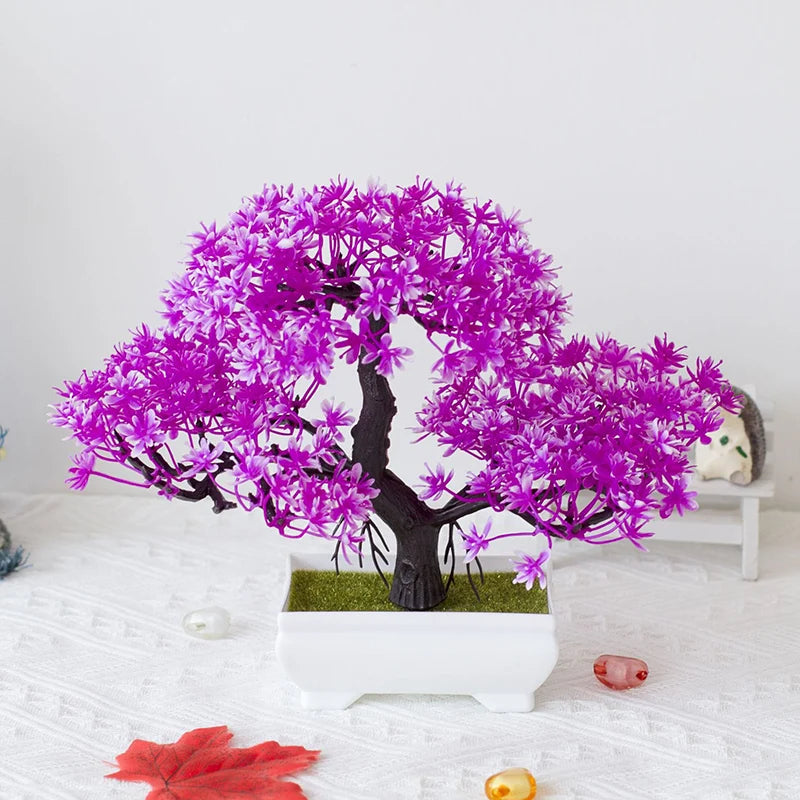 Artificial Plastic Plants Bonsai Small Tree Simulation Pot Table Potted Ornaments Flower Garden Arrangement Home Table Decor