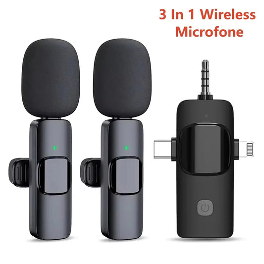 Mini Lavalier Microphone Portable Audio Video Recording Mini Lapel Mic Wireless Microfone for IPhone TypeC ipad Game Phone