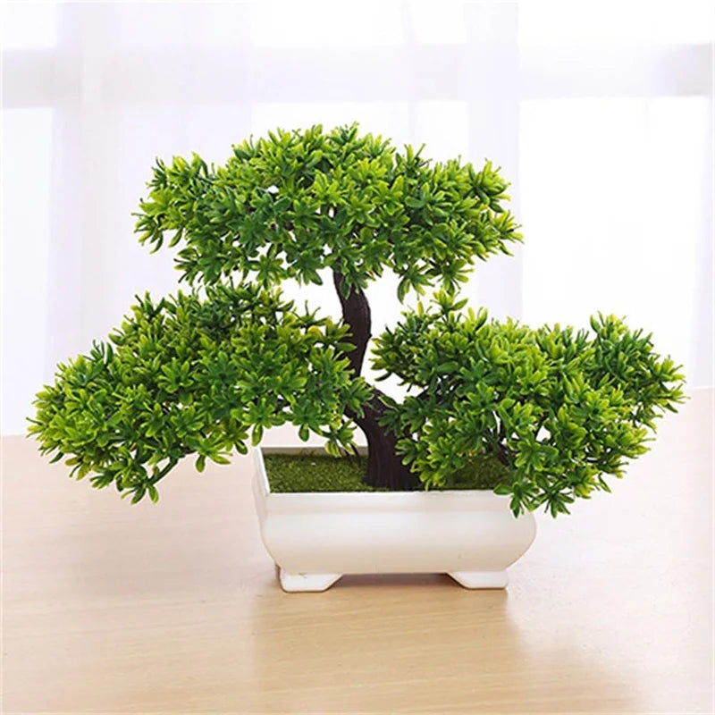 Artificial Plastic Plants Bonsai Small Tree Simulation Pot Table Potted Ornaments Flower Garden Arrangement Home Table Decor