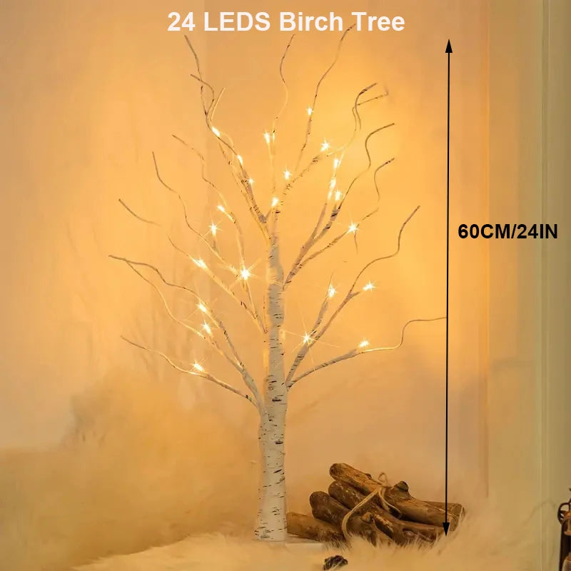 24 Led Easter Twinkling Tree Fairy Light Birch Tree Branches 3AA&USB Powered Tree Lamp For Party Bedroom Chirstmas Decoration