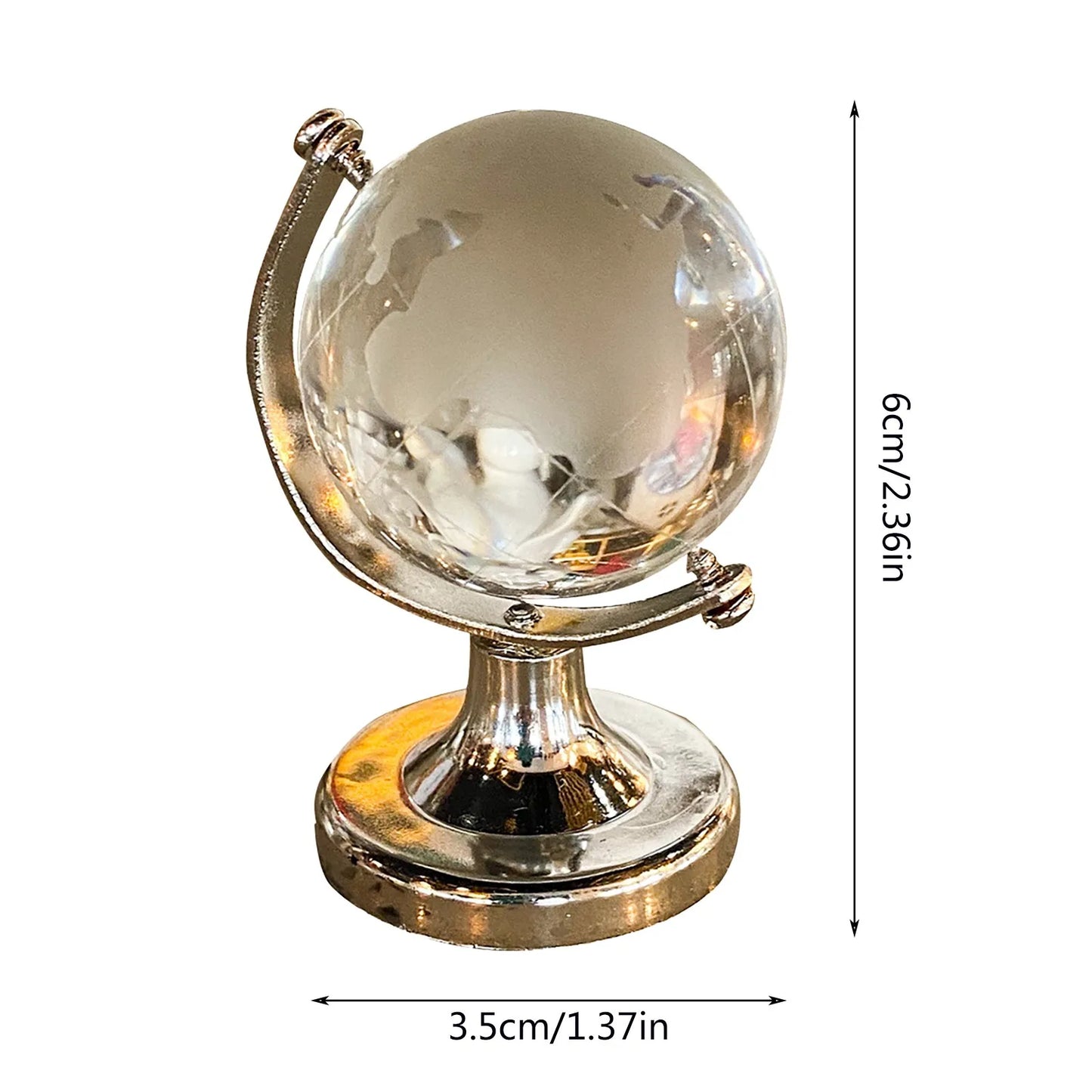 Globe Desktop Ornament Mini Crystal Ornaments Desk Decoration Crafts Decorations Set For House Office Accessories