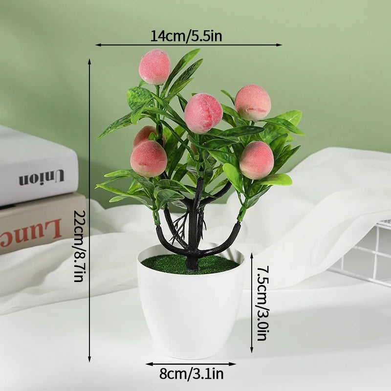 Artificial Plastic Plants Bonsai Small Tree Simulation Pot Table Potted Ornaments Flower Garden Arrangement Home Table Decor