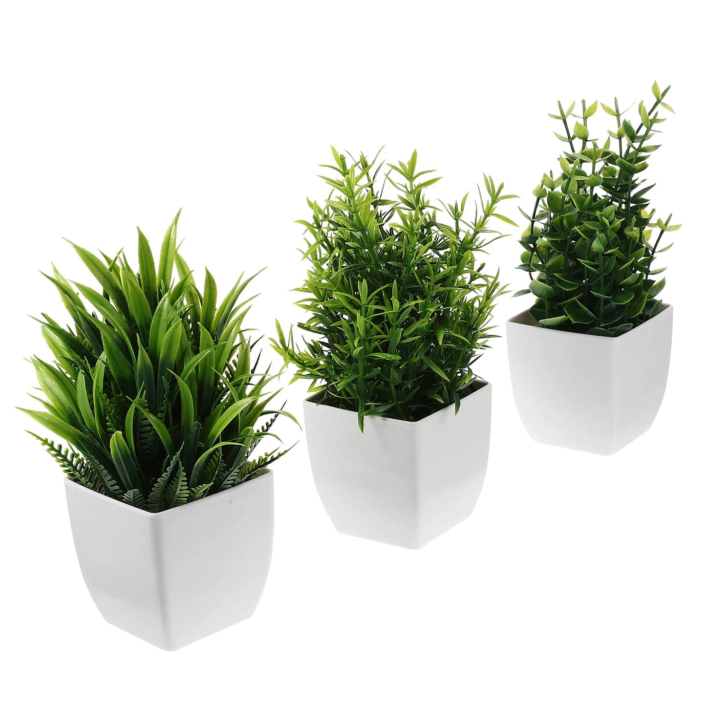 3pcs Faux Potted Plants Artificial Potted Plant Decoration Home Fake Bonsai Plant Mixed Style