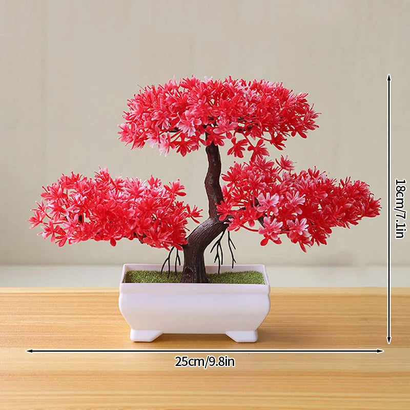 Artificial Plastic Plants Bonsai Small Tree Simulation Pot Table Potted Ornaments Flower Garden Arrangement Home Table Decor