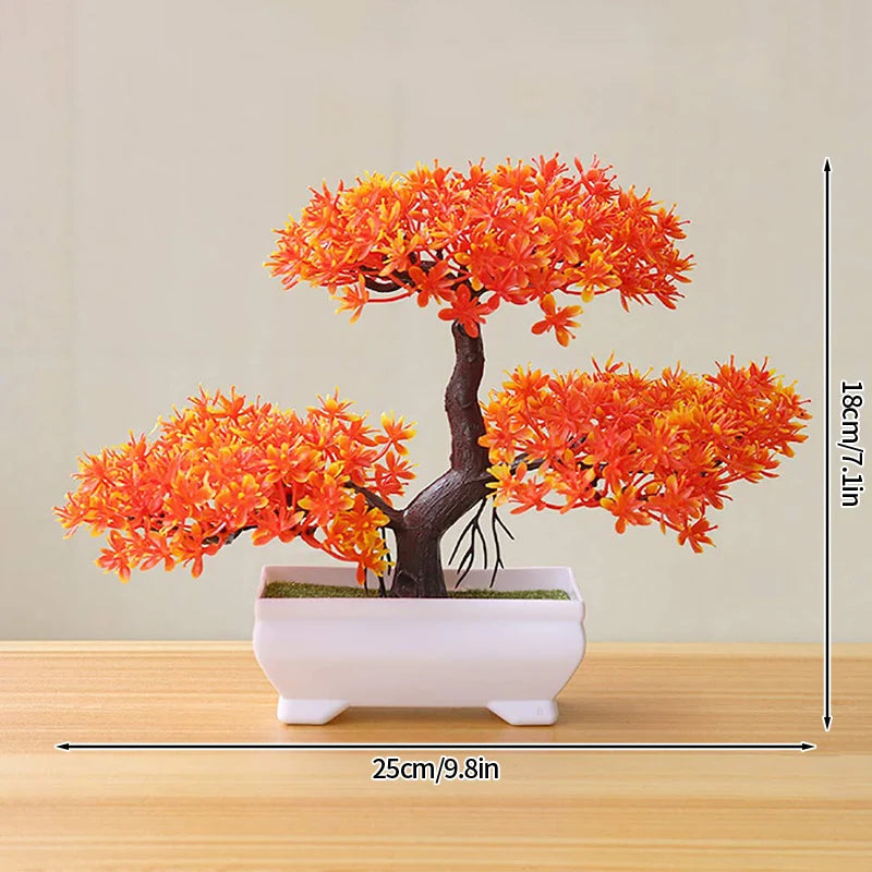 Artificial Plastic Plants Bonsai Small Tree Simulation Pot Table Potted Ornaments Flower Garden Arrangement Home Table Decor