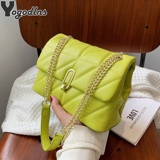 Kiwi Green Flap Crossbody Bag For Women