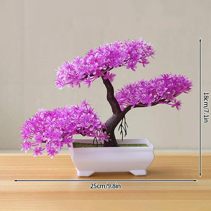 Artificial Plastic Plants Bonsai Small Tree Simulation Pot Table Potted Ornaments Flower Garden Arrangement Home Table Decor