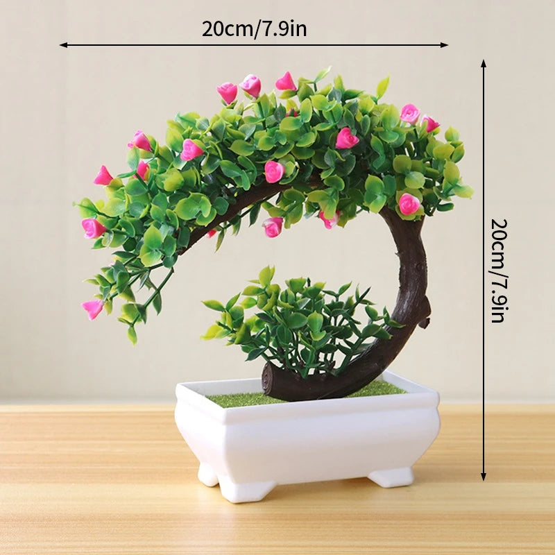 Artificial Plastic Plants Bonsai Small Tree Simulation Pot Table Potted Ornaments Flower Garden Arrangement Home Table Decor