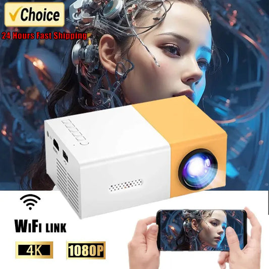 YG300 MINI Projector Portable Home Theater Smart TV Laser Beamer 3D Cinema LED Videoprojector for 4k 1080P Movie Via HD Port