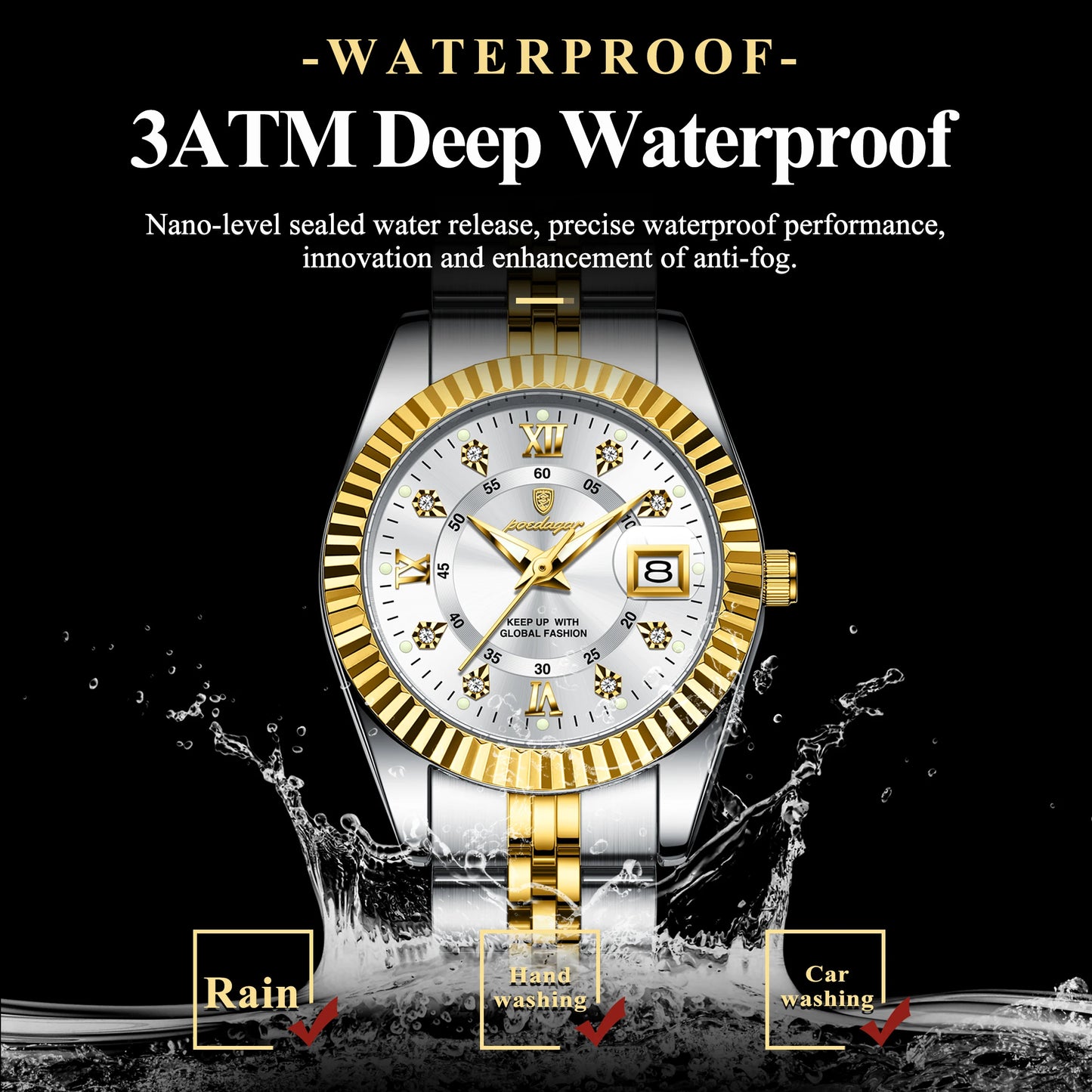 Luxury Elegant Watch for Women Waterproof Luminous Date Ladies Watch Stainless Steel Quartz Women's Watches Girl Reloj