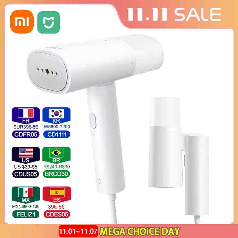 Xiaomi Mijia Handheld Garment Steamer 2 Iron Electric Steam Cleaner Portable Foldable Mite Removal Ironing Machine for Clothes