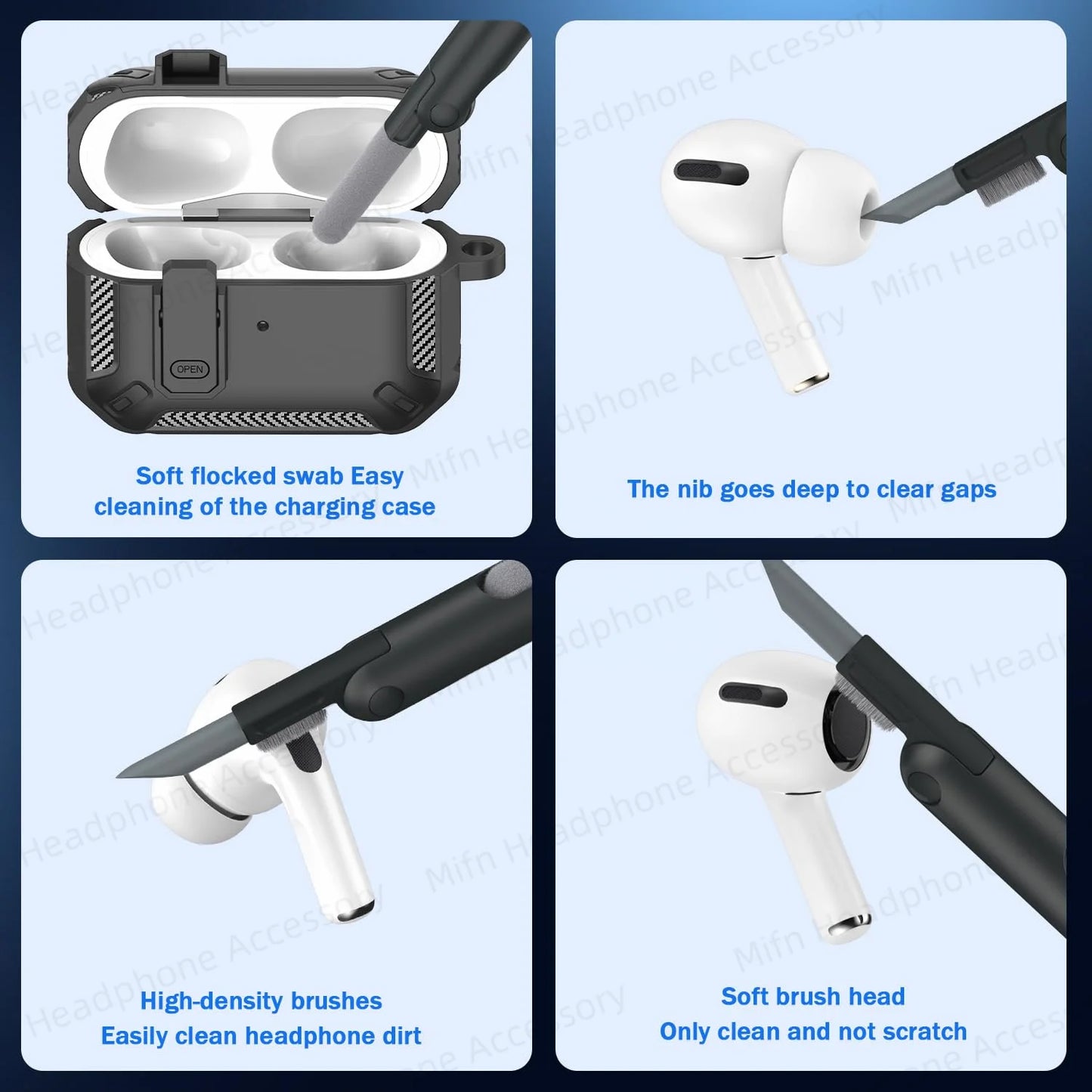 AirPod Pro switch case with Cleaner Kit Luxury Fall Prevention TPU Protective Cover For AirPod Pro 3rd/2nd Generation Case