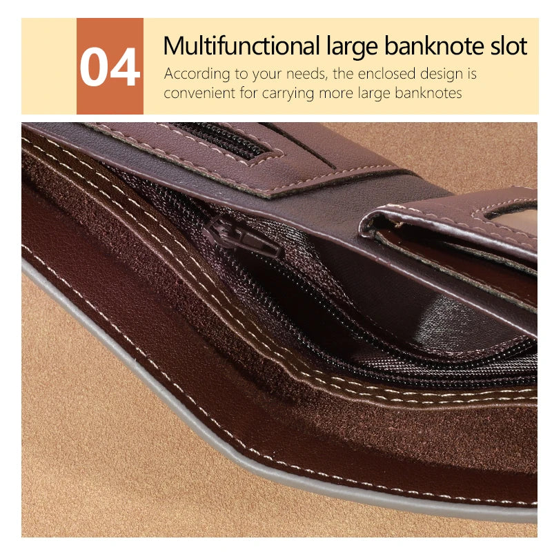 Men's high-capacity leather wallet