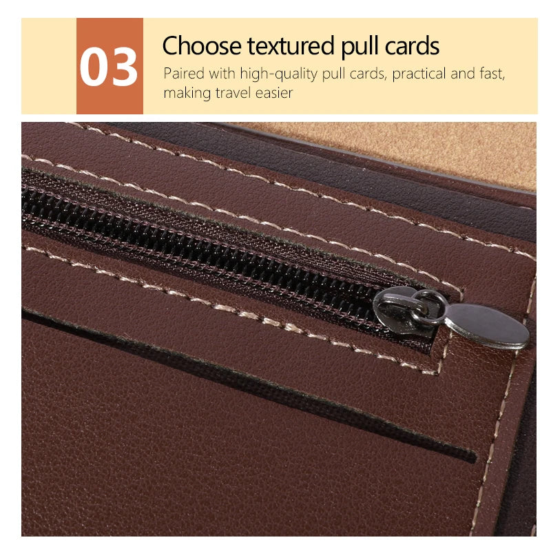 Men's high-capacity leather wallet