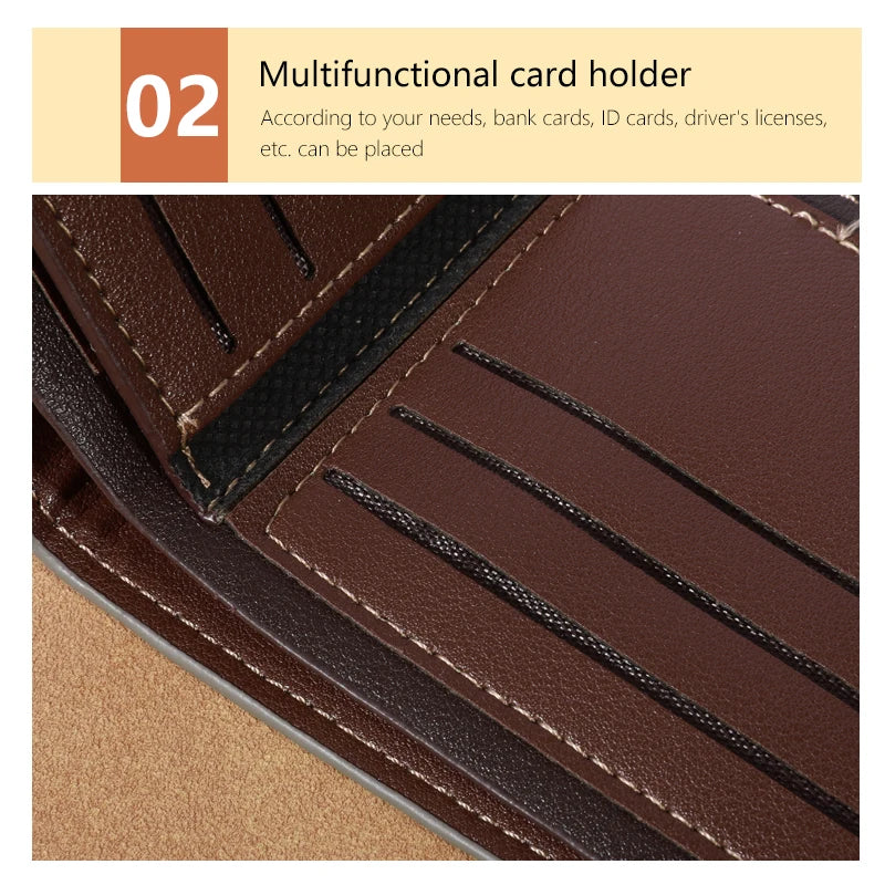 Men's high-capacity leather wallet