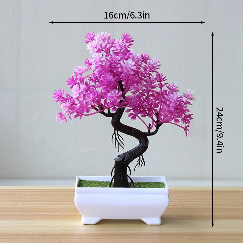 Artificial Plastic Plants Bonsai Small Tree Simulation Pot Table Potted Ornaments Flower Garden Arrangement Home Table Decor