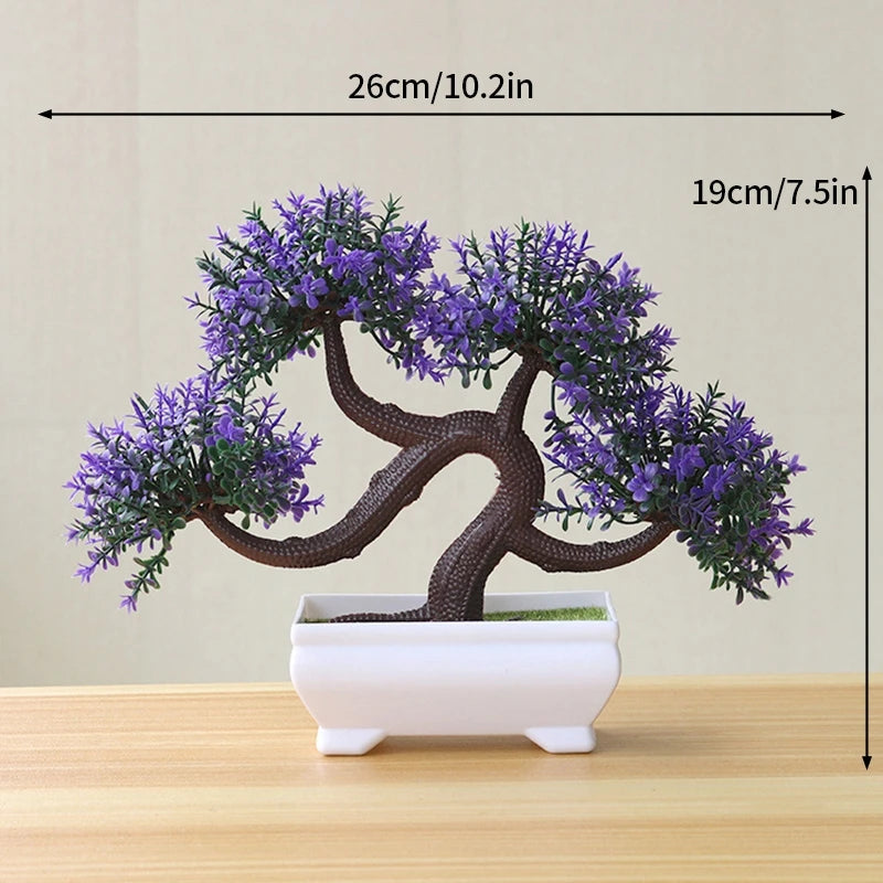 Artificial Plastic Plants Bonsai Small Tree Simulation Pot Table Potted Ornaments Flower Garden Arrangement Home Table Decor