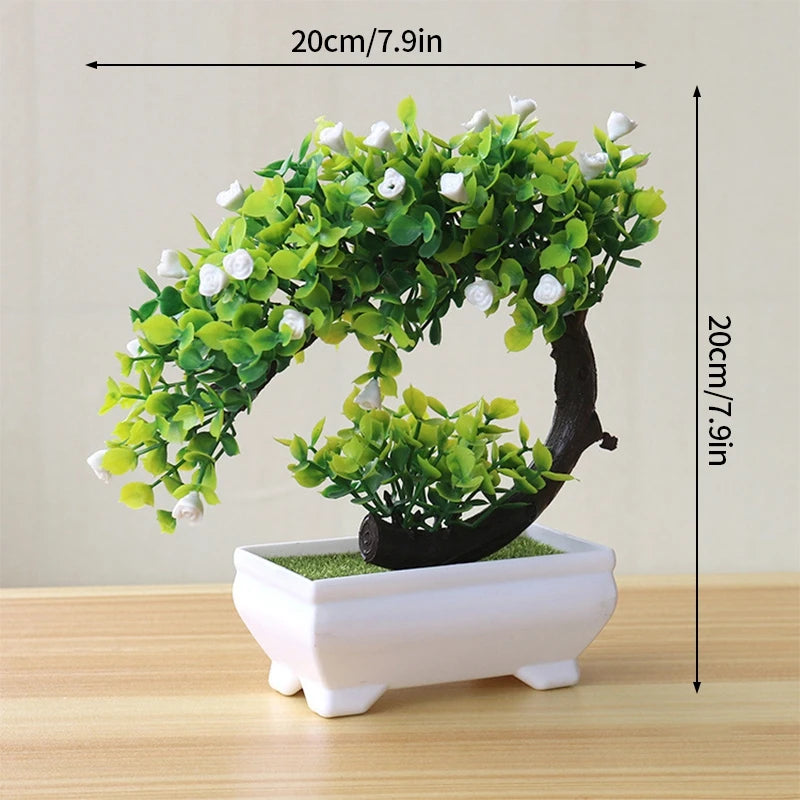 Artificial Plastic Plants Bonsai Small Tree Simulation Pot Table Potted Ornaments Flower Garden Arrangement Home Table Decor